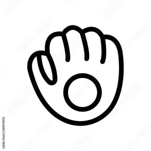 Baseball Glove Line Icon of Baseball Icon Set
