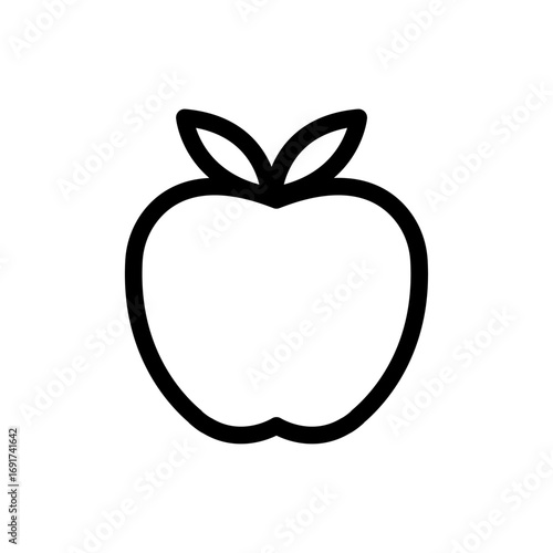 Organic Apple Line Icon of Organic and Sustainable Farming Icon Set