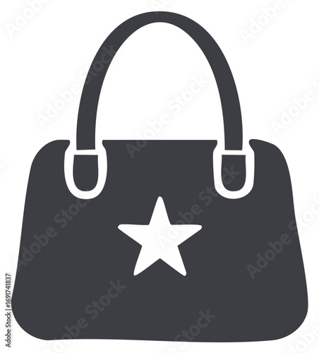 Stylish Handbag Graphic Icon with Star Design for Fashion Accessories and Modern Style