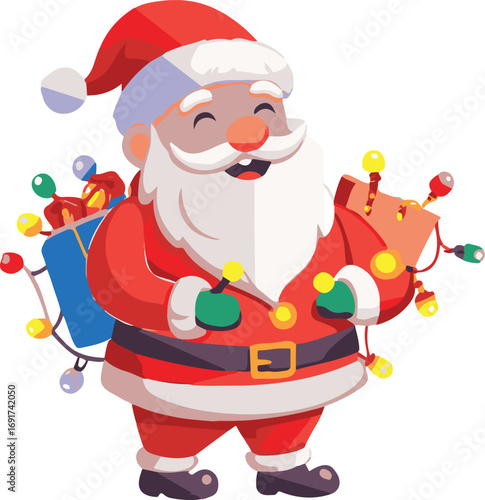 santa claus with a bag of gifts