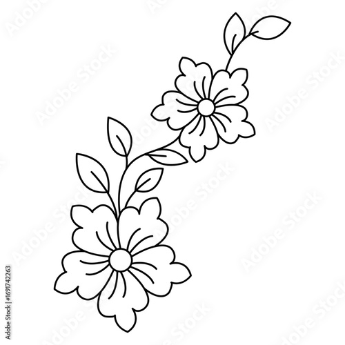 Floral trace harmony mandala coloring book page