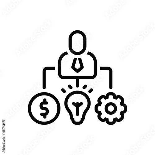 Black line icon for resource allocation