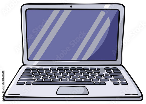 Illustration of a Laptop Computer for Remote Work and Digital Communication