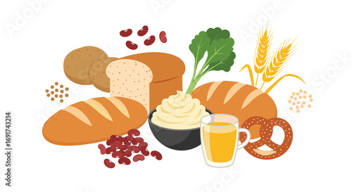 Enjoy delicious and wholesome carbohydrates for healthy eating habits lifestyle and balanced nutrition intake