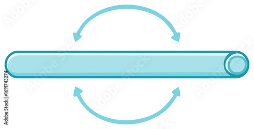 Vector Graphic of Blue Tube with Flow Arrows Indicating Fluid Movement