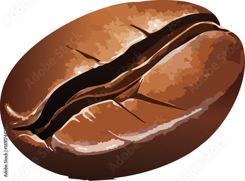 A single coffee bean illustration that encourages mindfulness and creative thought
Glossy bean vector for educational storytelling in food and visual literacy