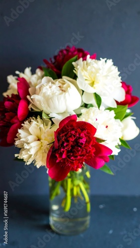 Wallpaper Mural Red and white peonies in vase Torontodigital.ca