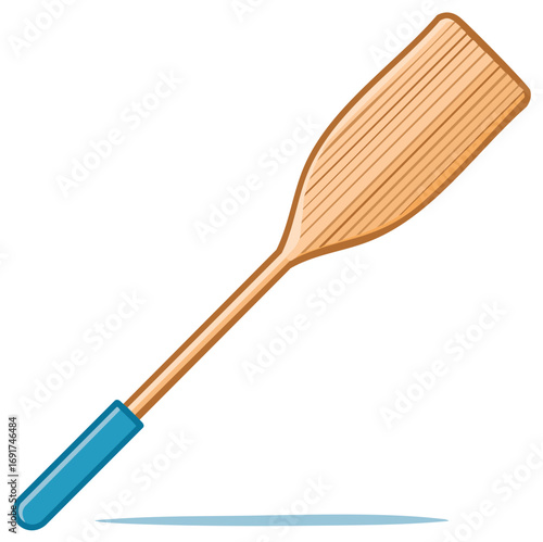 Cartoon Wooden Oar for Boating or Canoeing Isolated Vector Graphic