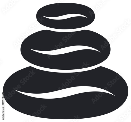 Stacked Stones Logo Icon for Zen, Harmony, Wellbeing or Spa Branding