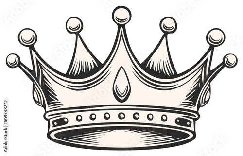 Elegant Royal Crown Detailed Illustration of Kingship and Majesty in a Cartoon Vector Design