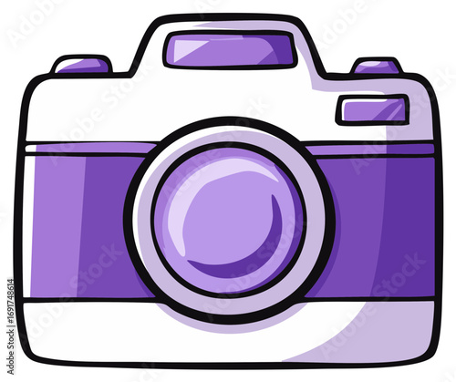 Playful Purple Camera Cartoon Illustration Photography Graphic Icon