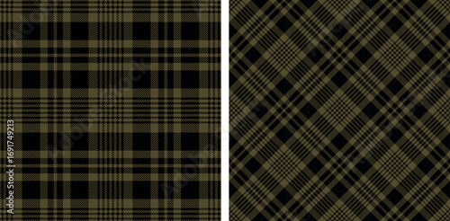 Seamless gold color check pattern. Repeating patern plaid. Checkered design for prints. Repeated tartan fabric. Vector scottish fabriс. Ekose texture. Madras flannel. Checker line. Stripe gingham