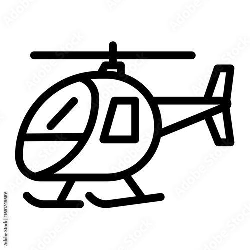 Helicopter Public Line Icon of Public Transportation Icon Set