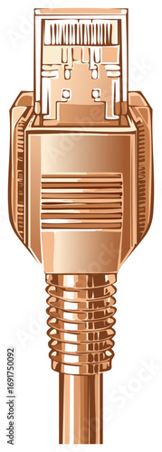 Gold plated HDMI cable plug for high definition audio video connection