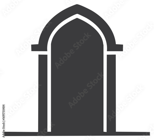 Gothic Archway Entrance Silhouette Vector Illustration Architectural Element