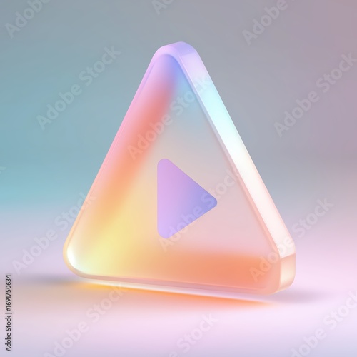 Free Download Crystal Play Button Triangle 3D - GFXLoad