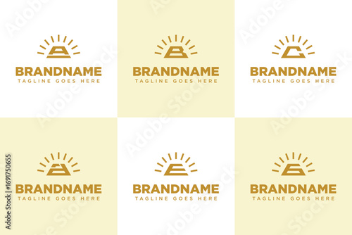 Letter A B C D E G AD DA Shine Gold Bar Logo, symbolizing wealth, luxury, and premium value