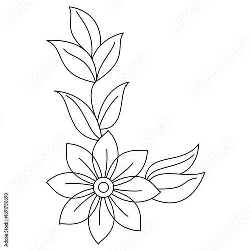 Sacred flower energy mandala coloring book page