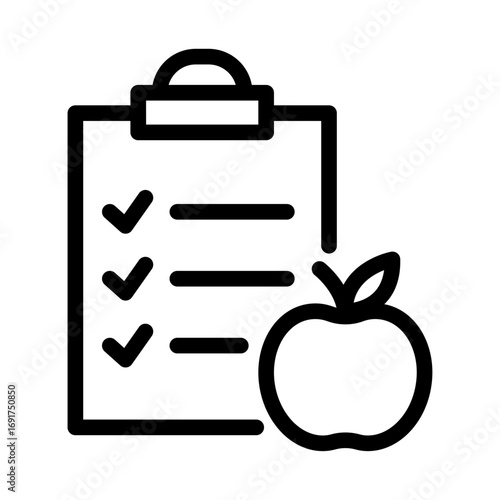 Nutrition Plan Line Icon of Diet and Nutrition Icon Set