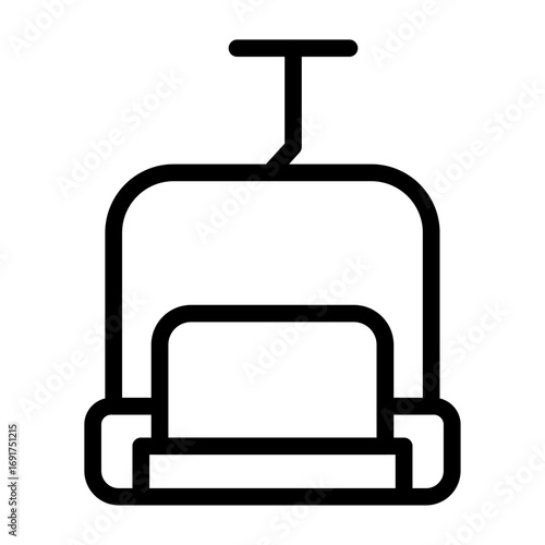 Gondola Lift Line Icon of Skiing and Snowboarding Icon Set