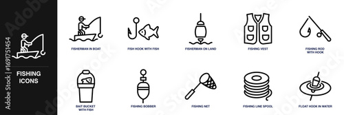 Fishing Line Icon Set