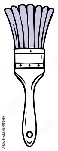 Paintbrush applicator with pastel purple bristles against a white backdrop