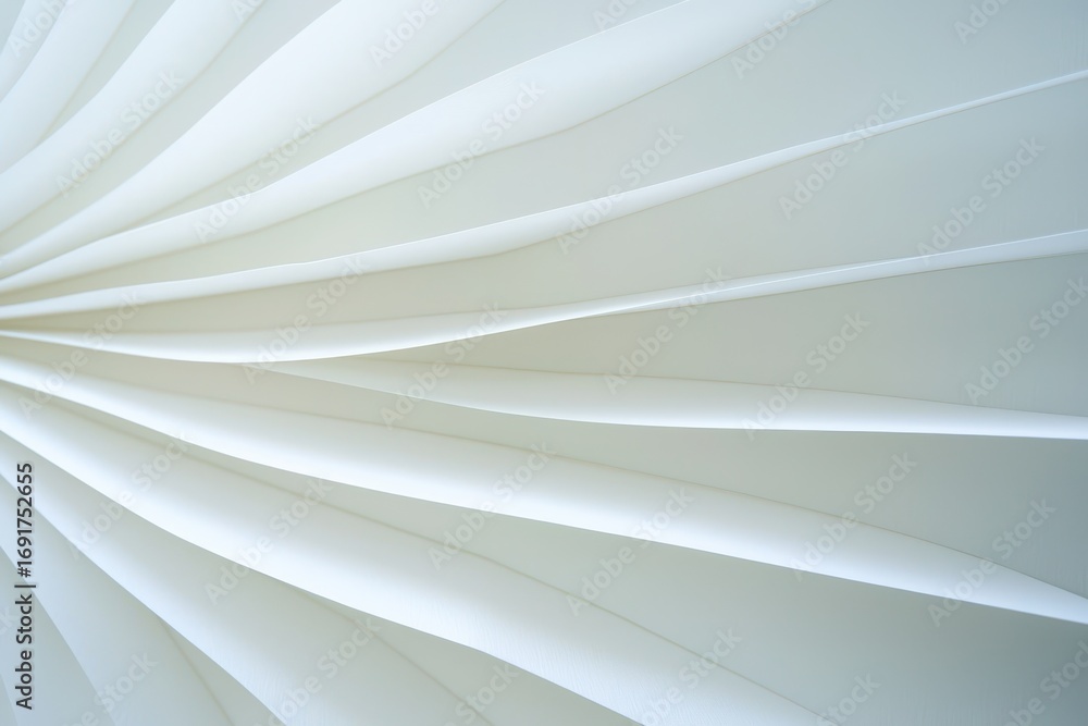 Obraz premium A close-up view of white, layered paper or material, creating a smooth, flowing texture that conveys elegance and simplicity.