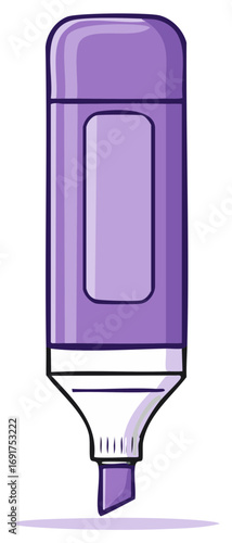 Purple Highlighter Pen with a Chiseled Tip