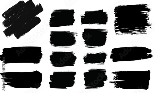 Grunge Brush Strokes Distressed Ink Texture Vector Pack