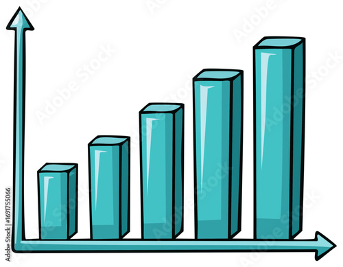 Upward Trend Chart Illustration for Business Growth Analysis and Financial Report Presentation
