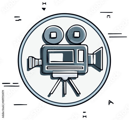 Vintage Film Camera Icon Logo Design Filmography Filmmaking Movie Making Cinematography