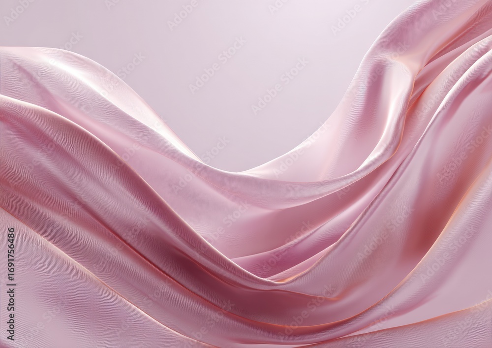 Fototapeta premium Flowing pink silk fabric
