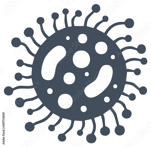 Stylized virus pathogen glyph icon for disease and infection concept