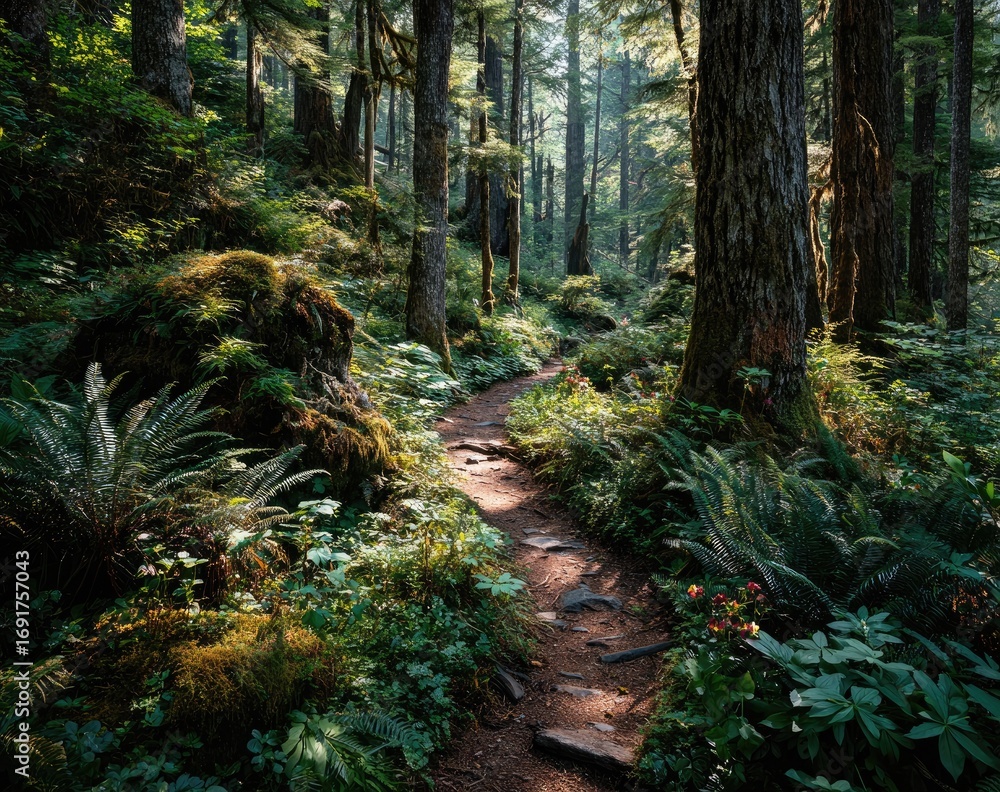 Obraz premium Path through the Emerald Forest