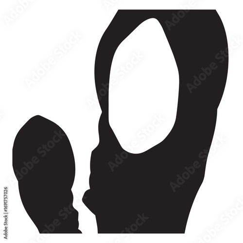 Woman Hijab Silhouette Black and White Vector Image Illustration for Modern Art and Digital Design
