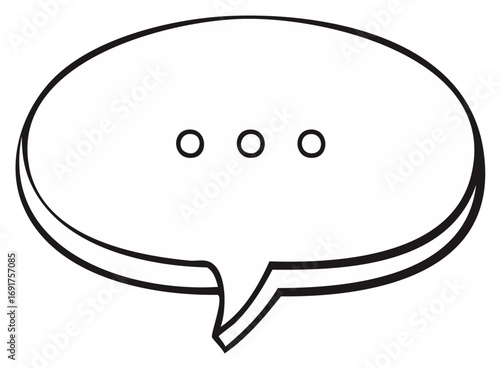 Hand drawn speech bubble with ellipsis indicating ongoing conversation or thought process