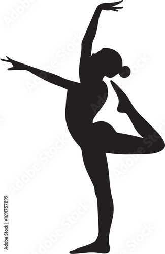 Gymnastic Poses Silhouette Set – Acrobatics, Athlete Dance, Fitness Vector Icons