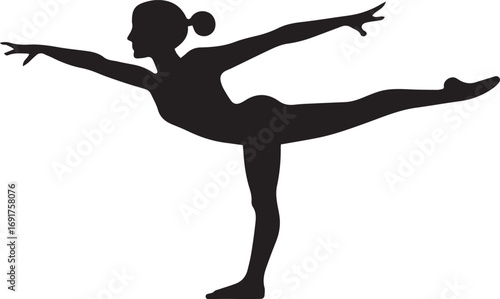 Gymnastic Poses Silhouette Set – Acrobatics, Athlete Dance, Fitness Vector Icons