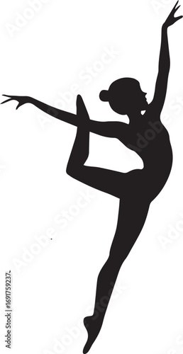 Gymnastic Poses Silhouette Set – Acrobatics, Athlete Dance, Fitness Vector Icons