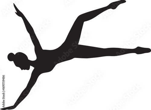 Gymnastic Poses Silhouette Set – Acrobatics, Athlete Dance, Fitness Vector Icons