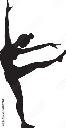 Gymnastic Poses Silhouette Set – Acrobatics, Athlete Dance, Fitness Vector Icons