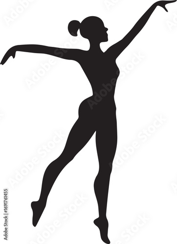 Gymnastic Poses Silhouette Set – Acrobatics, Athlete Dance, Fitness Vector Icons