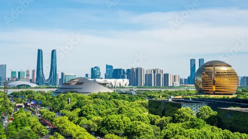 On July 23, 2024, the urban landscape was captured in Qianjiang New Town, Hangzhou City, Zhejiang Province, China.