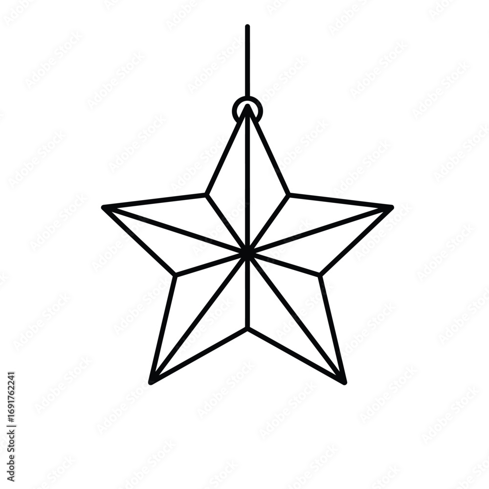 Obraz premium Black star lantern icon hanging decoration