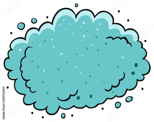 Hand drawn cartoon bubble cloud or foamy water splash with dark outline