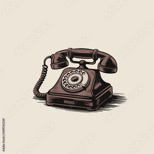 retro telephone vector illustration