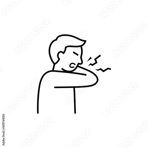 Man experiencing elbow pain while holding his arm in discomfort  