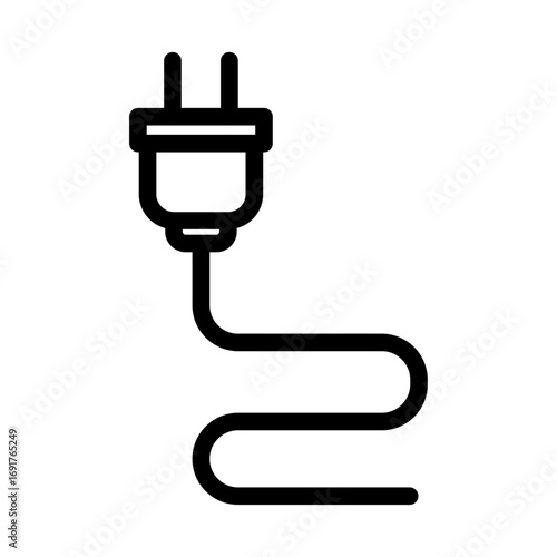 Electrical Cable Line Icon of Electricity and Wiring Icon Set