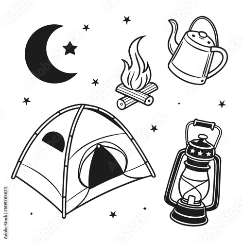 Night Campfire Icons