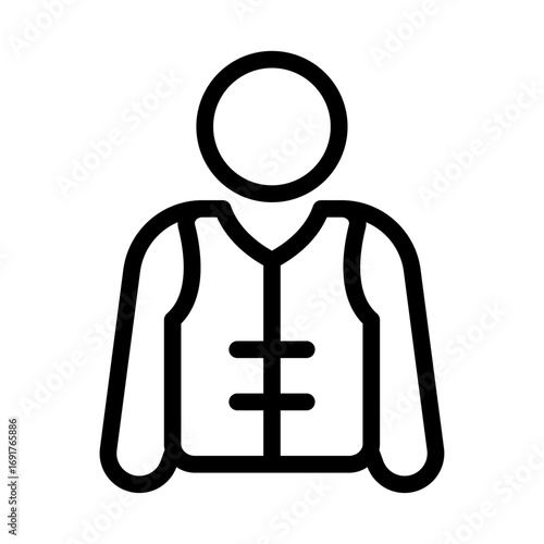 Life Vest Line Icon of Rafting Icon Set